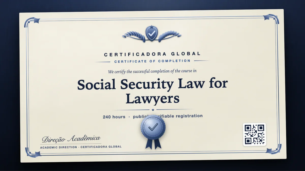 Cover of the Social Security Law for Lawyers course