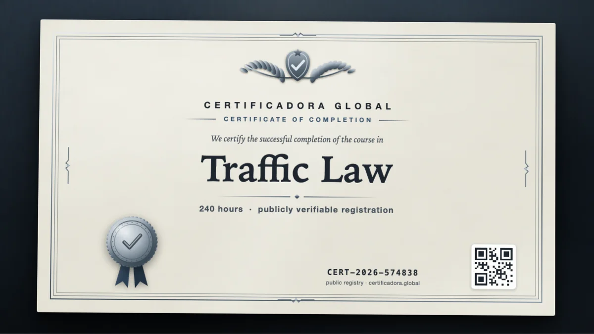 Cover of the Traffic Law course