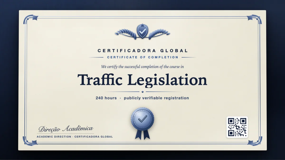 Cover of the Traffic Legislation course