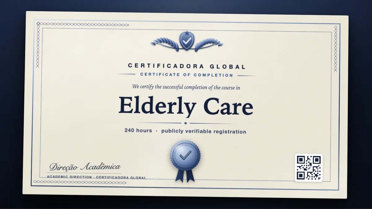 Cover of the Elderly Care course