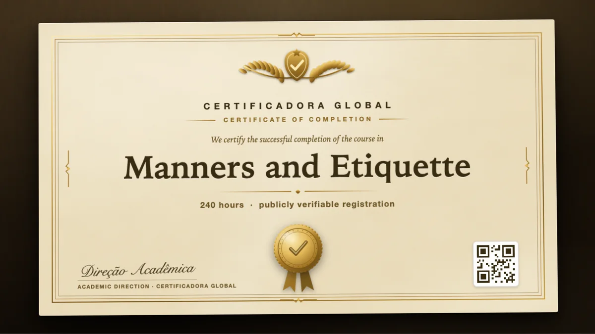 Cover of the Manners and Etiquette course