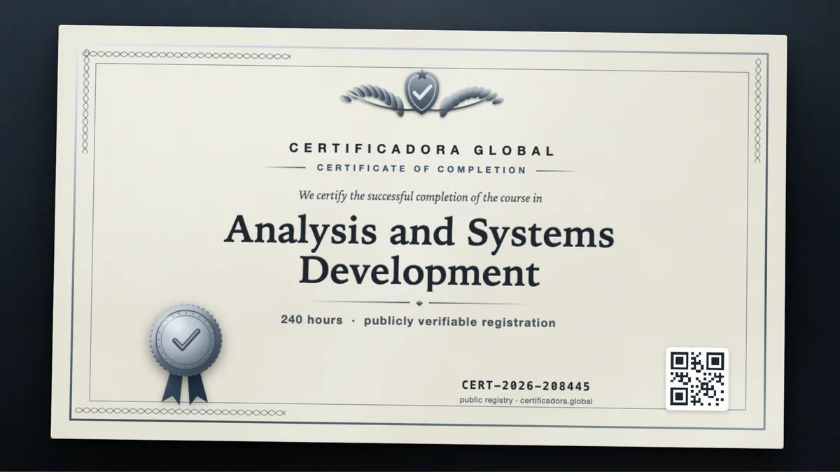 Cover of the Analysis and Systems Development course