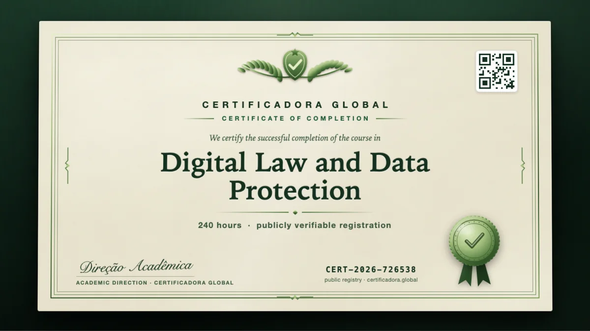 Cover of the Digital Law and Data Protection course
