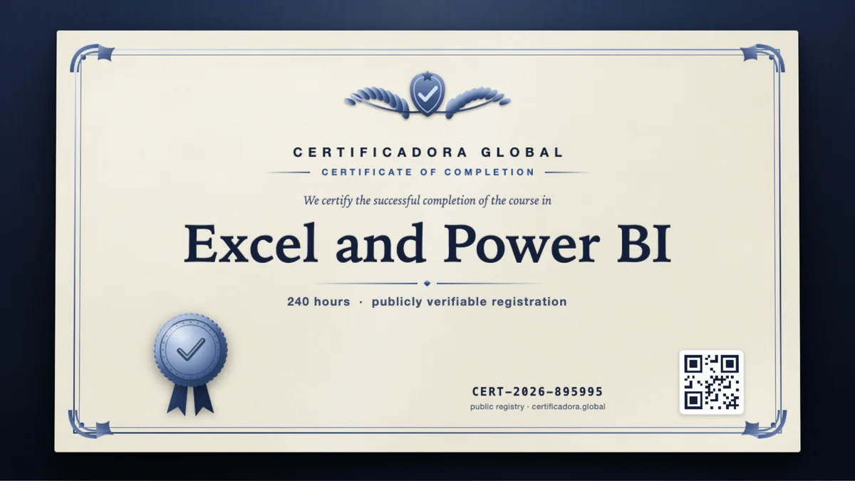 Cover of the Excel and Power BI course