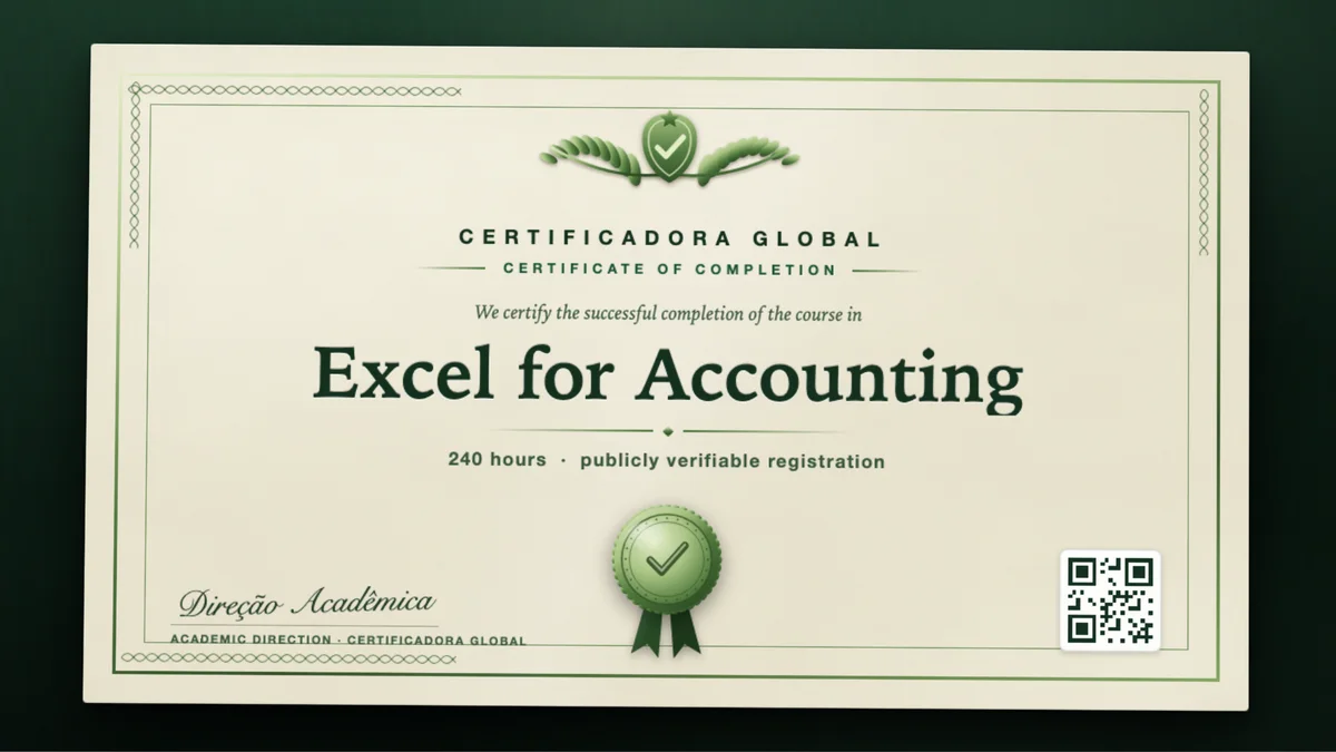 Cover of the Excel for Accounting course