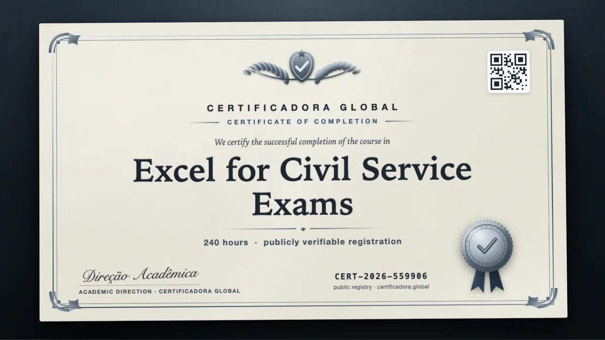 Cover of the Excel for Civil Service Exams course