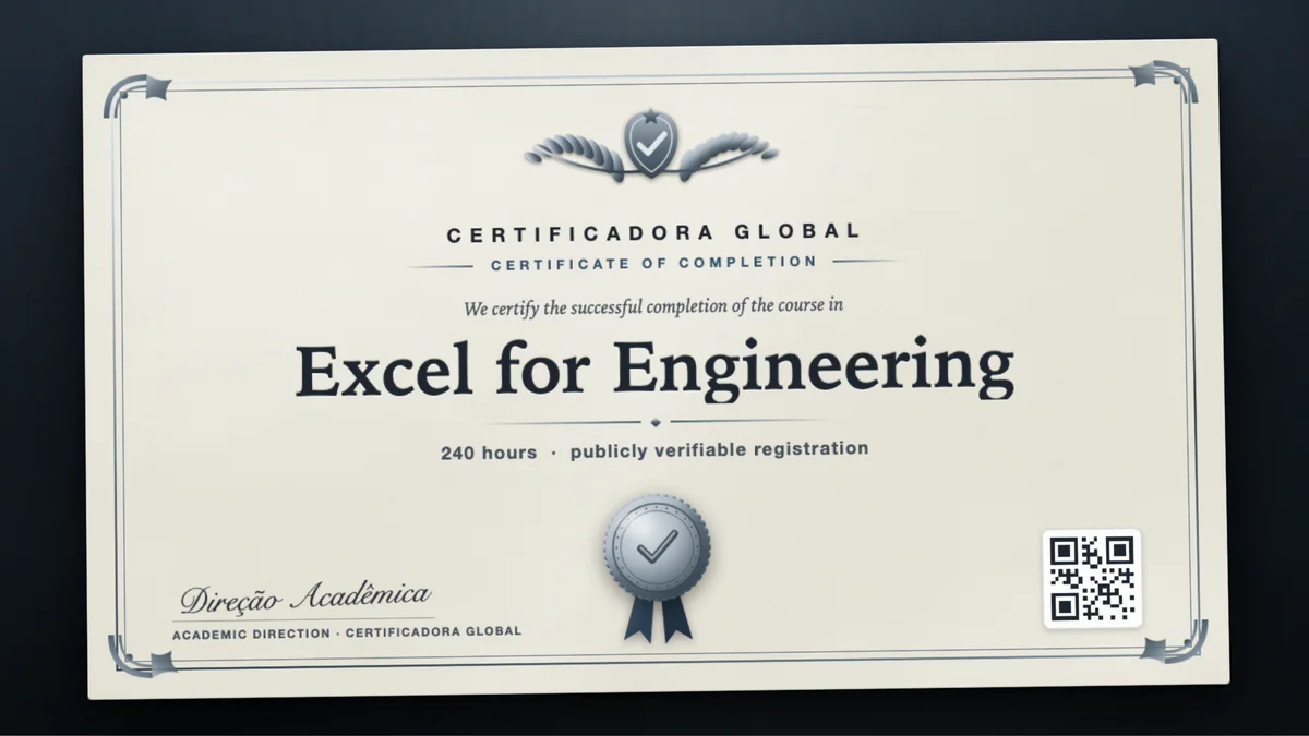 Cover of the Excel for Engineering course