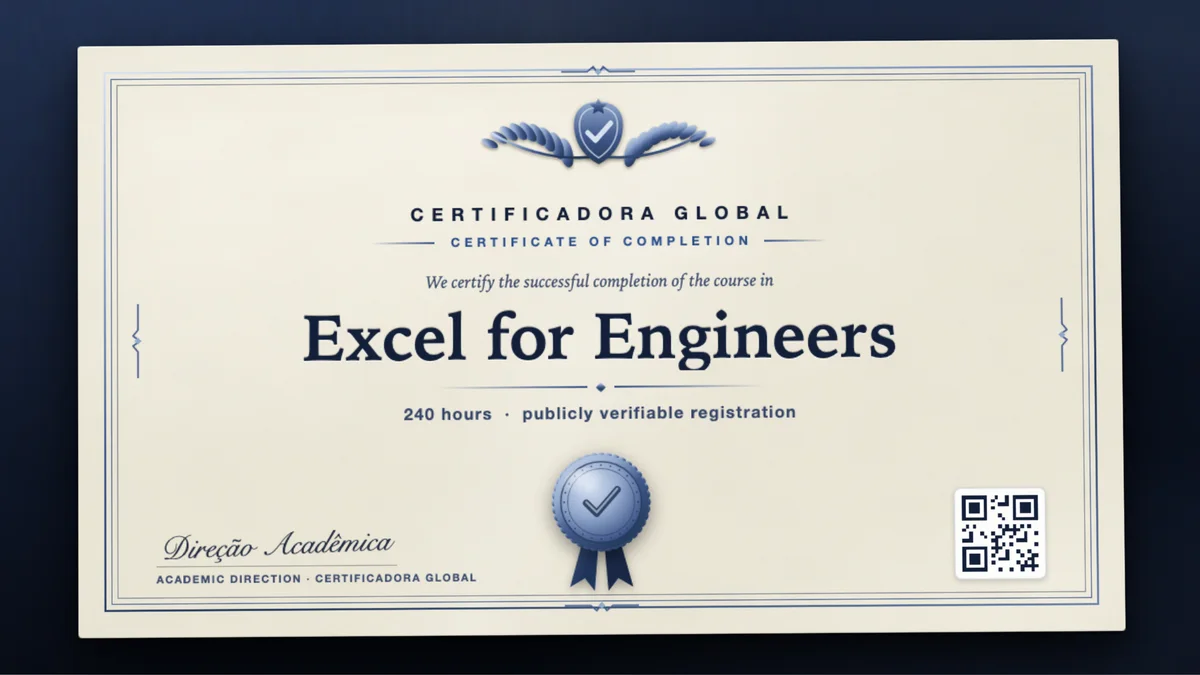 Cover of the Excel for Engineers course