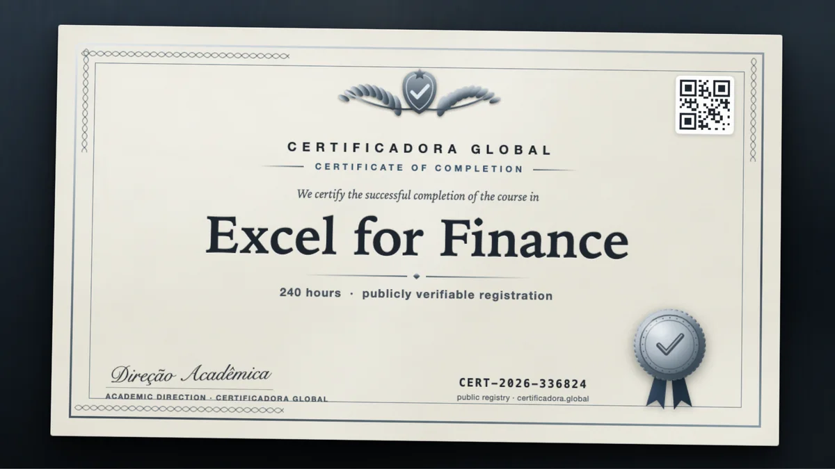 Cover of the Excel for Finance course