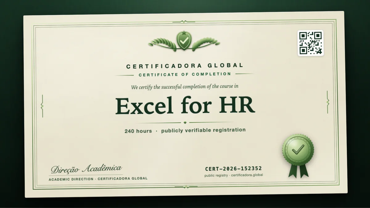 Cover of the Excel for HR course