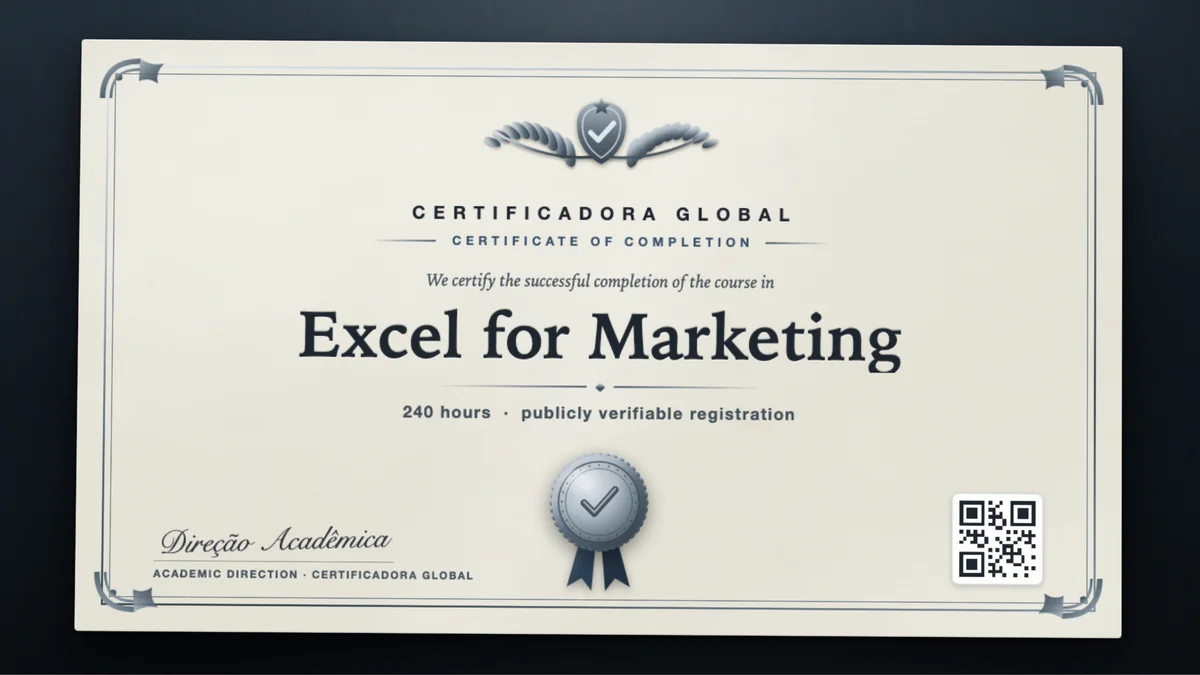 Cover of the Excel for Marketing course