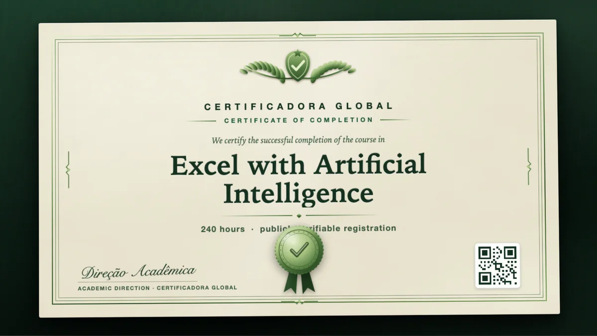 Cover of the Excel with Artificial Intelligence course