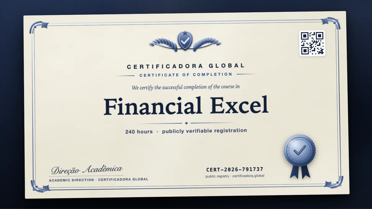 Cover of the Financial Excel course