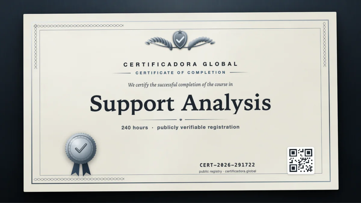 Cover of the Support Analysis course