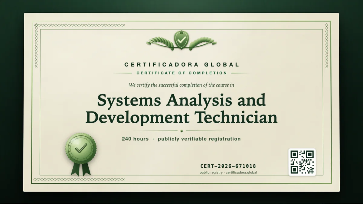 Cover of the Systems Analysis and Development Technician course