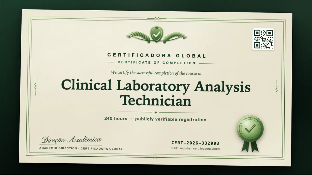 Cover of the Clinical Laboratory Analysis Technician course