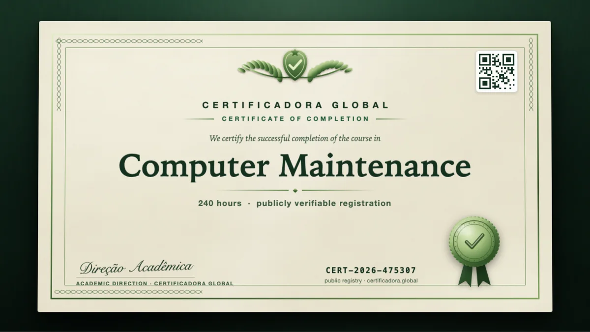 Cover of the Computer Maintenance course