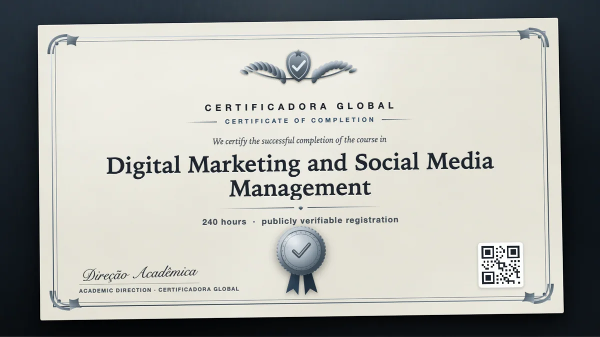 Cover of the Digital Marketing and Social Media Management course