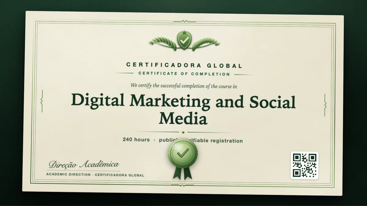 Cover of the Digital Marketing and Social Media course