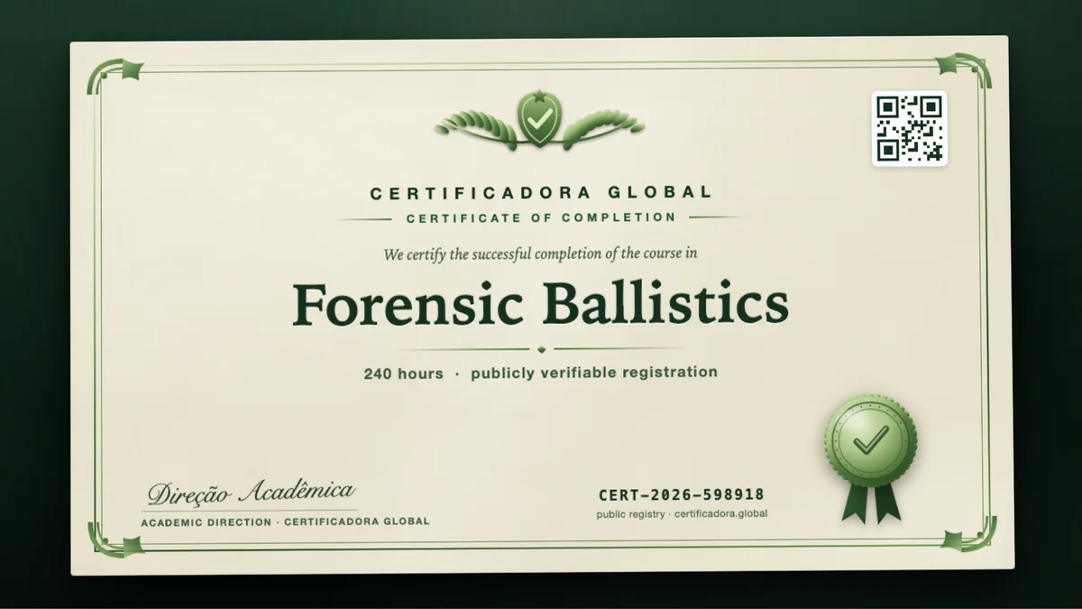 Cover of the Forensic Ballistics course