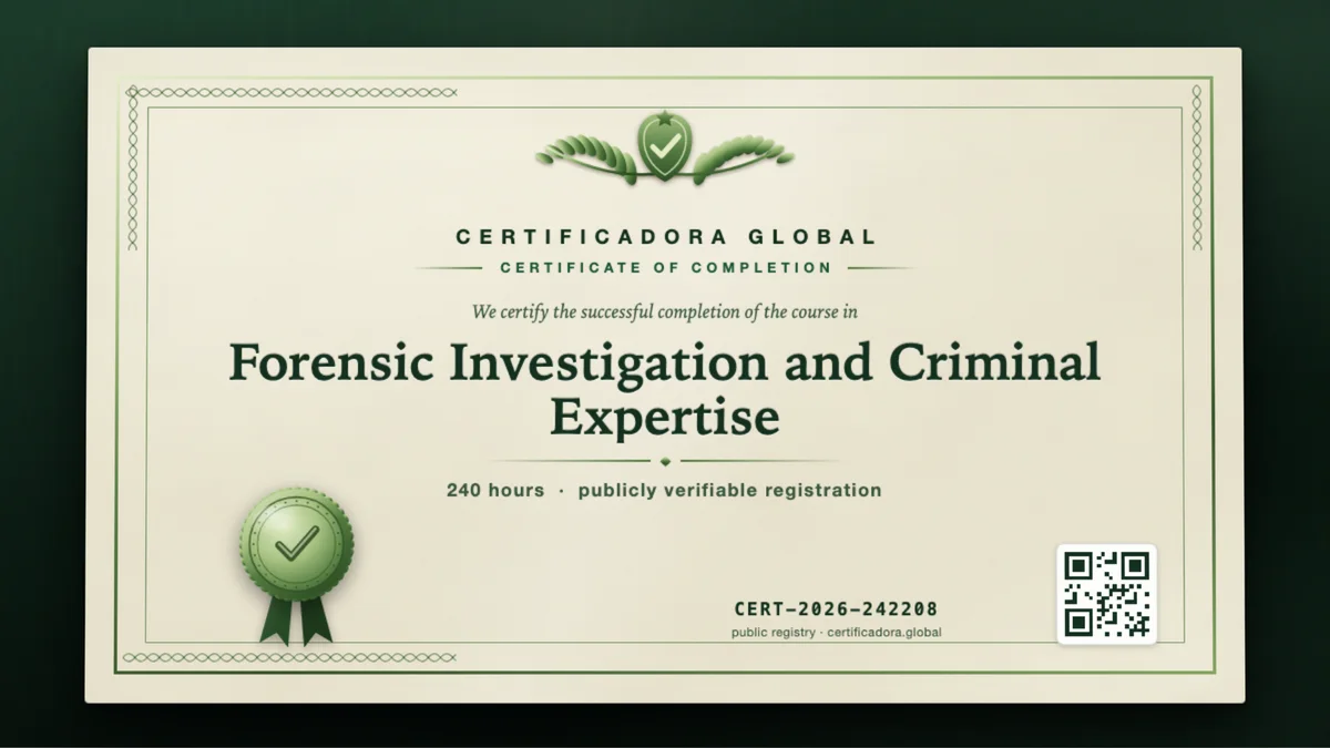 Cover of the Forensic Investigation and Criminal Expertise course