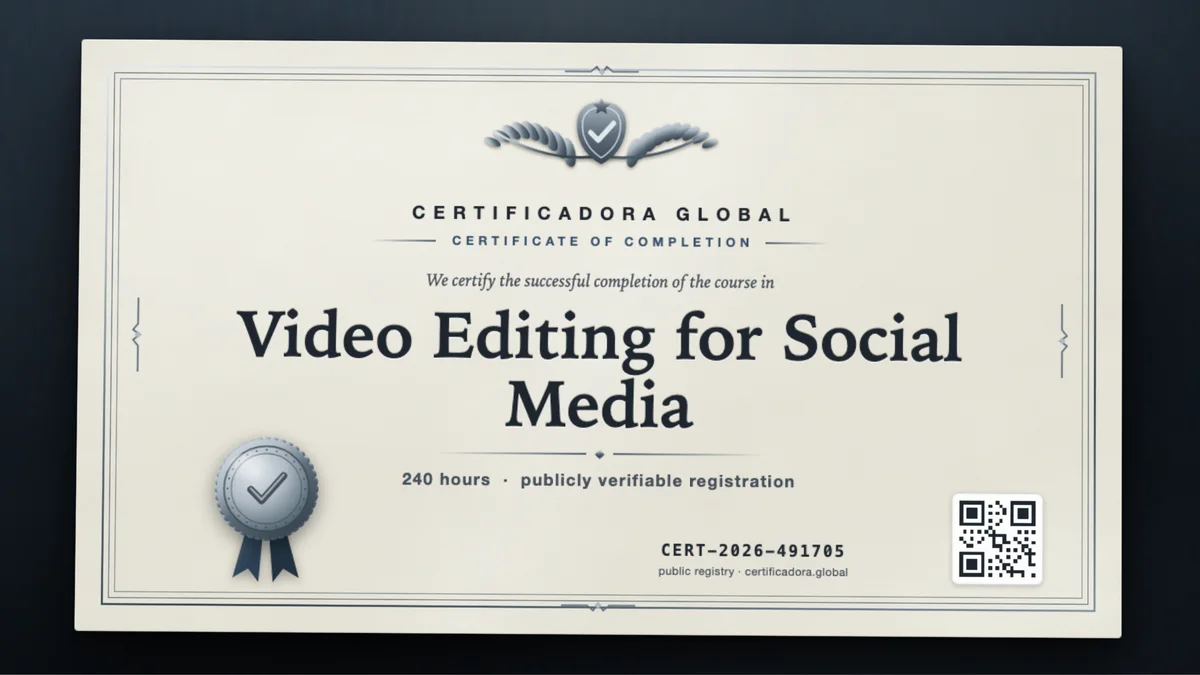 Cover of the Video Editing for Social Media course