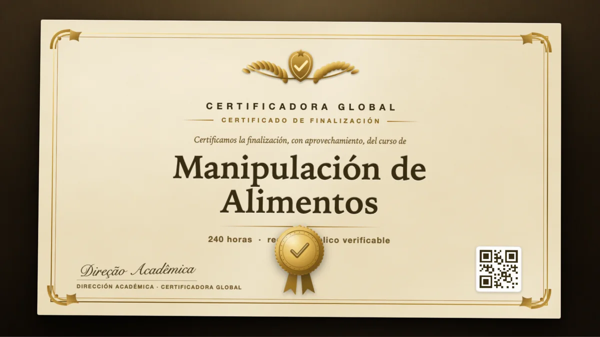 Portada del curso Manipulación de Alimentos