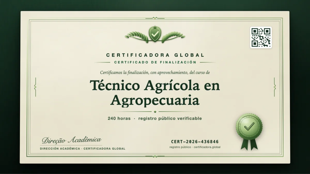 Portada del curso Técnico Agrícola en Agropecuaria