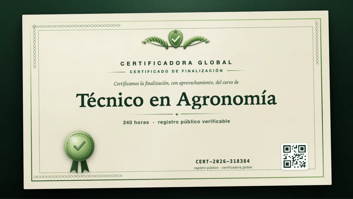 Portada del curso Técnico en Agronomía