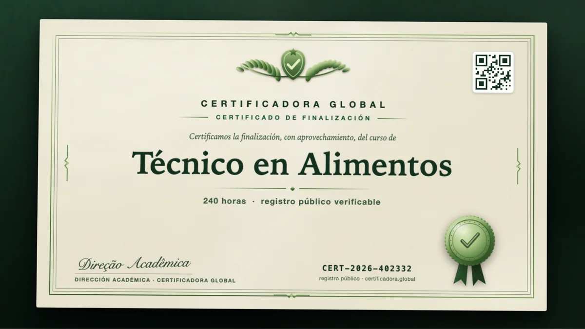 Portada del curso Técnico en Alimentos