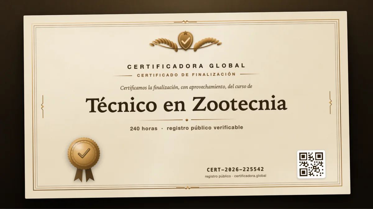 Portada del curso Técnico en Zootecnia