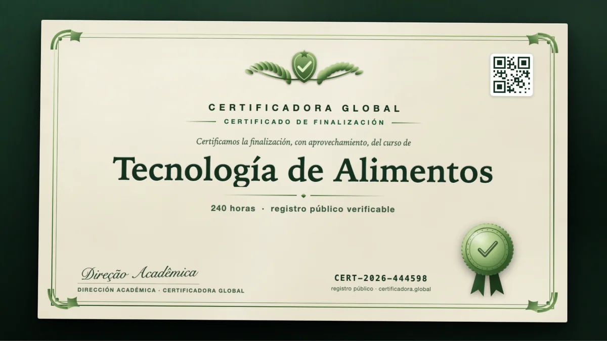 Portada del curso Tecnología de Alimentos