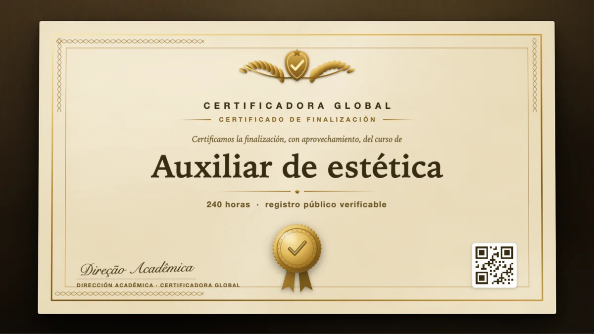 Portada del curso Auxiliar de estética