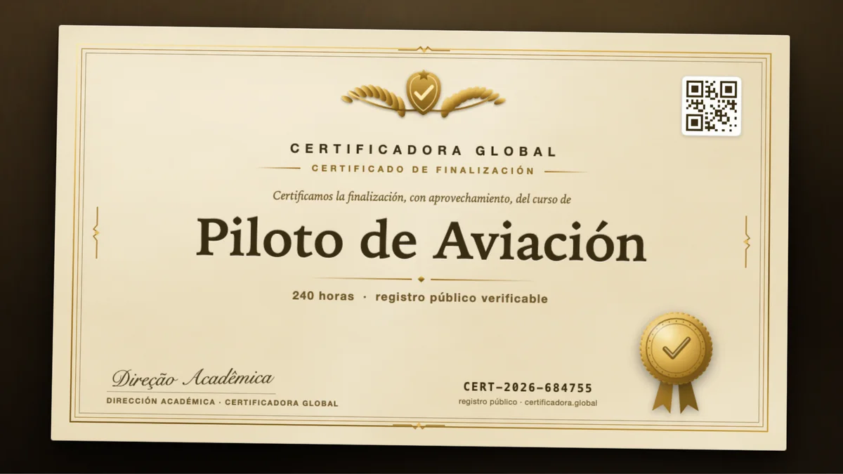 Portada del curso Piloto de Aviación