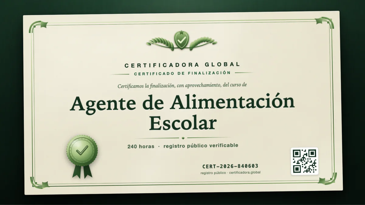 Portada del curso Agente de Alimentación Escolar
