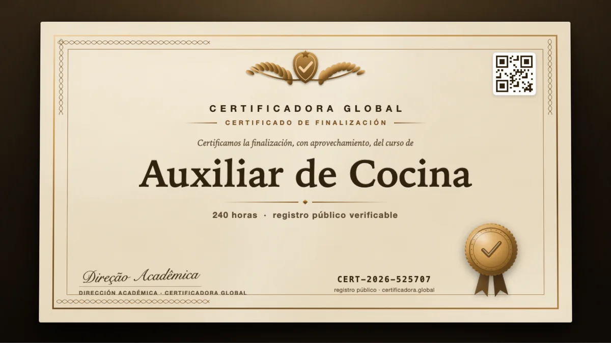 Portada del curso Auxiliar de Cocina
