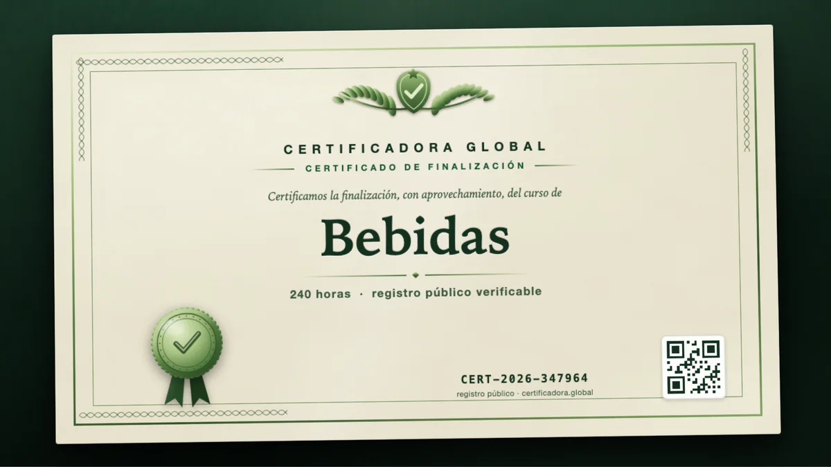 Portada del curso Bebidas