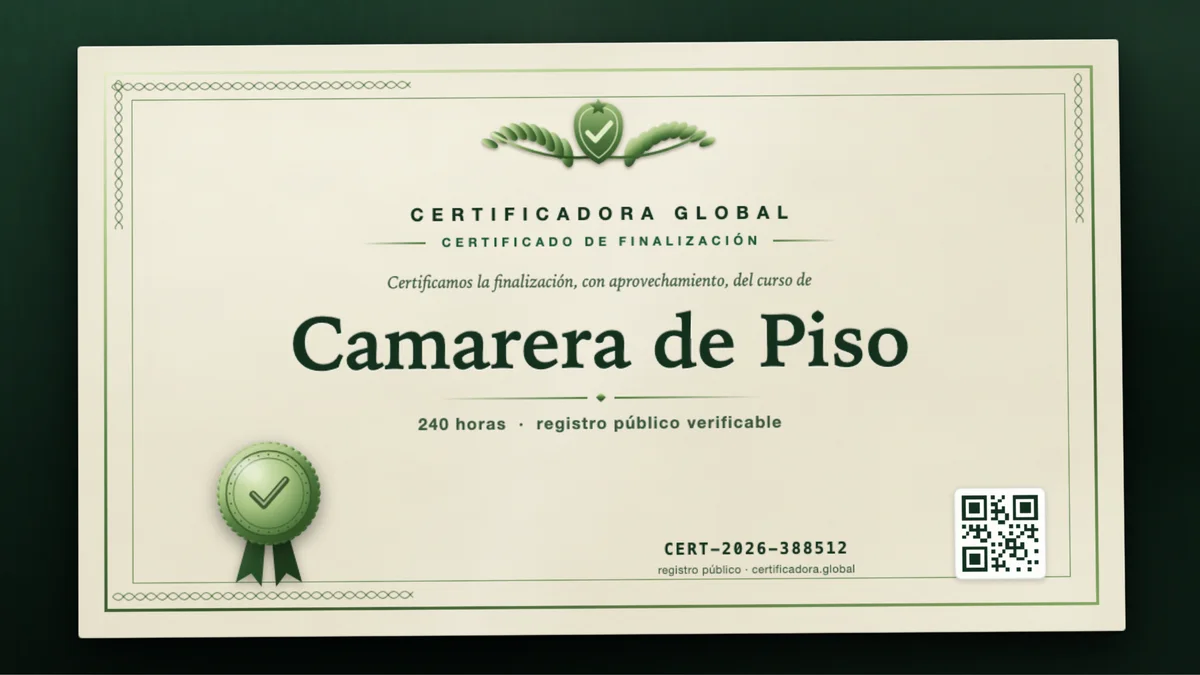 Portada del curso Camarera de Piso
