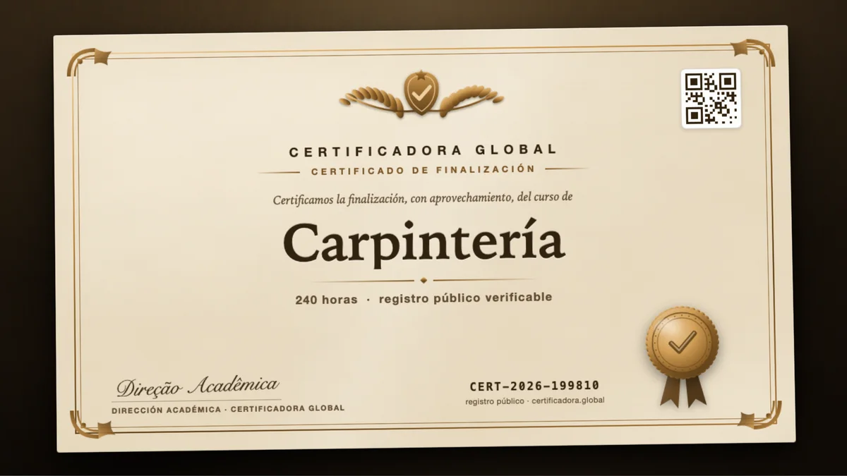 Portada del curso Carpintería