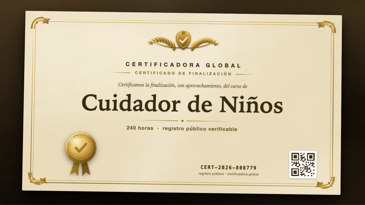 Portada del curso Cuidador de Niños