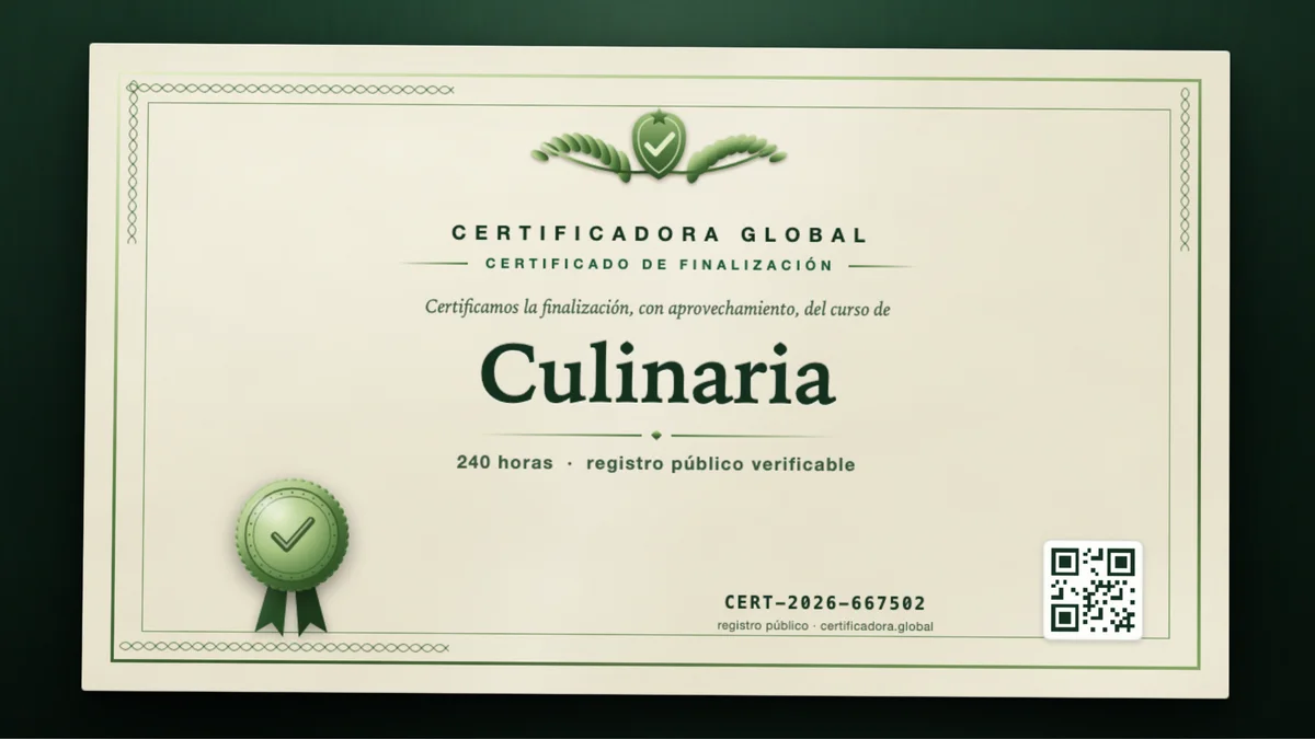 Portada del curso Culinaria