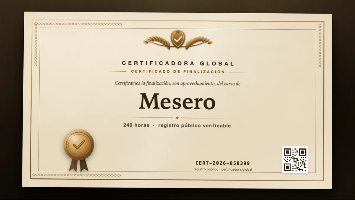 Portada del curso Mesero