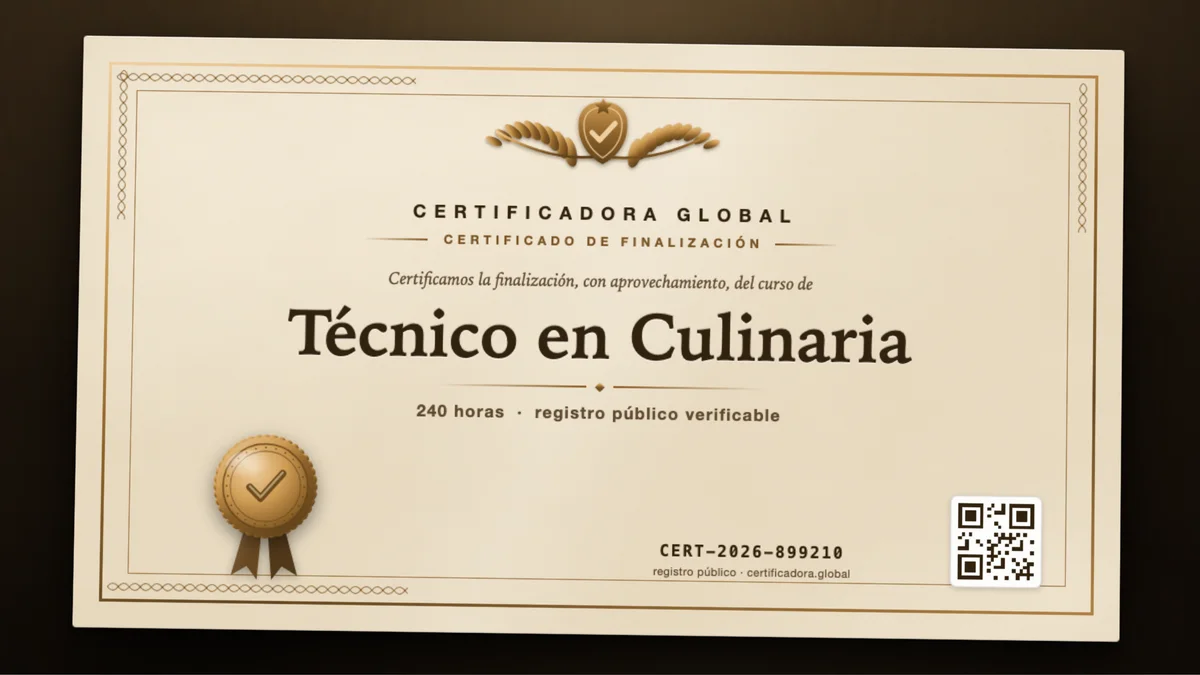 Portada del curso Técnico en Culinaria