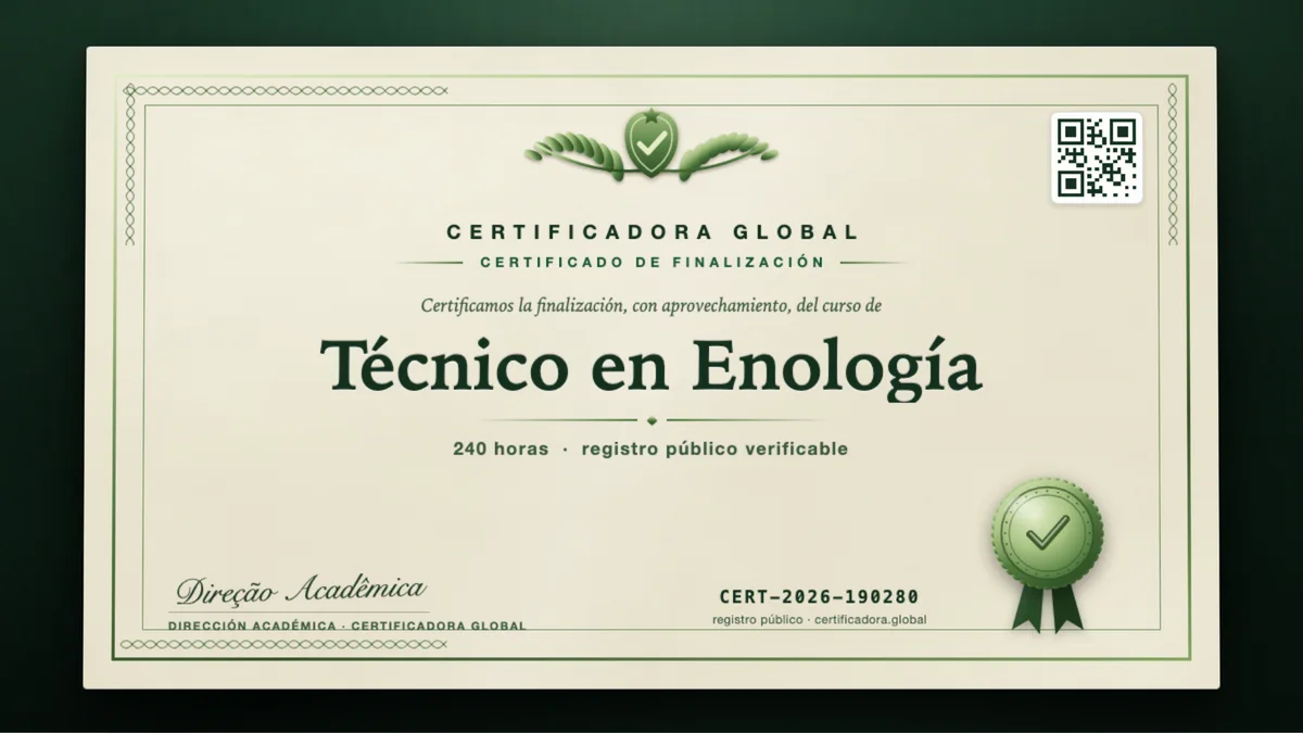 Portada del curso Técnico en Enología