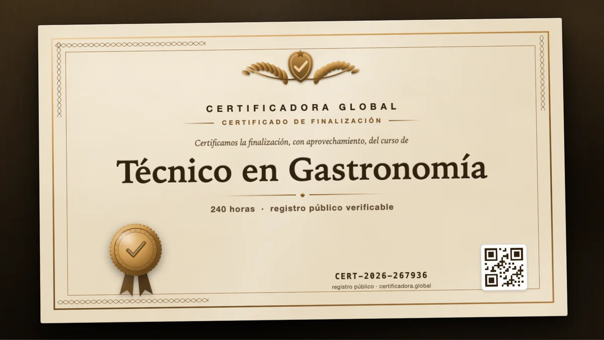 Portada del curso Técnico en Gastronomía
