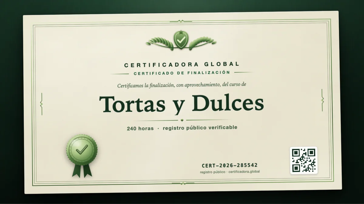 Portada del curso Tortas y Dulces