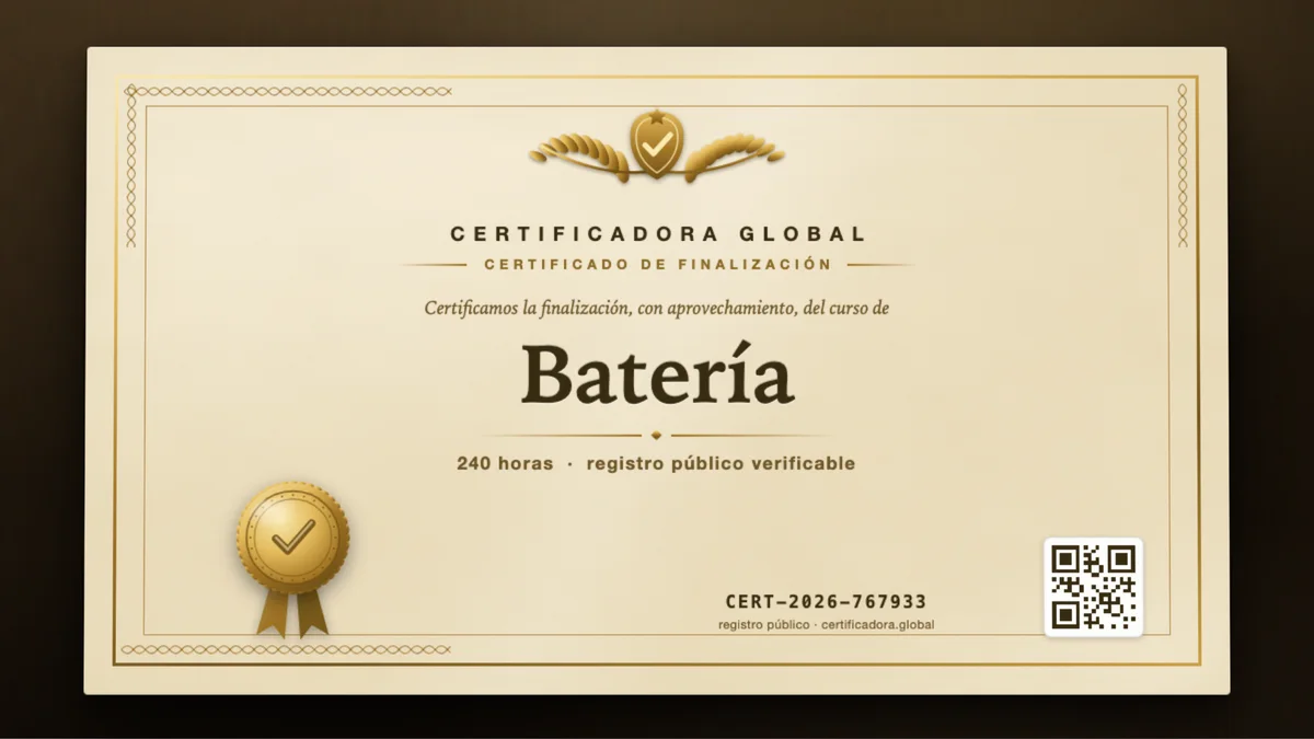 Portada del curso Batería