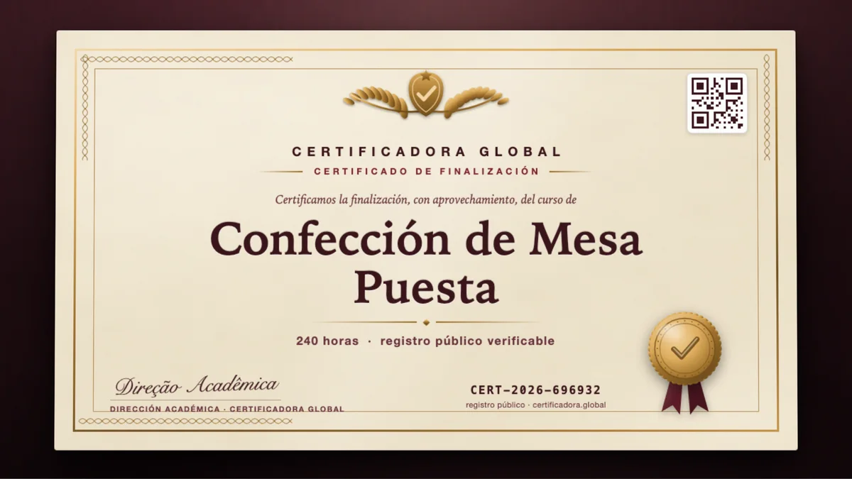 Portada del curso Confección de Mesa Puesta