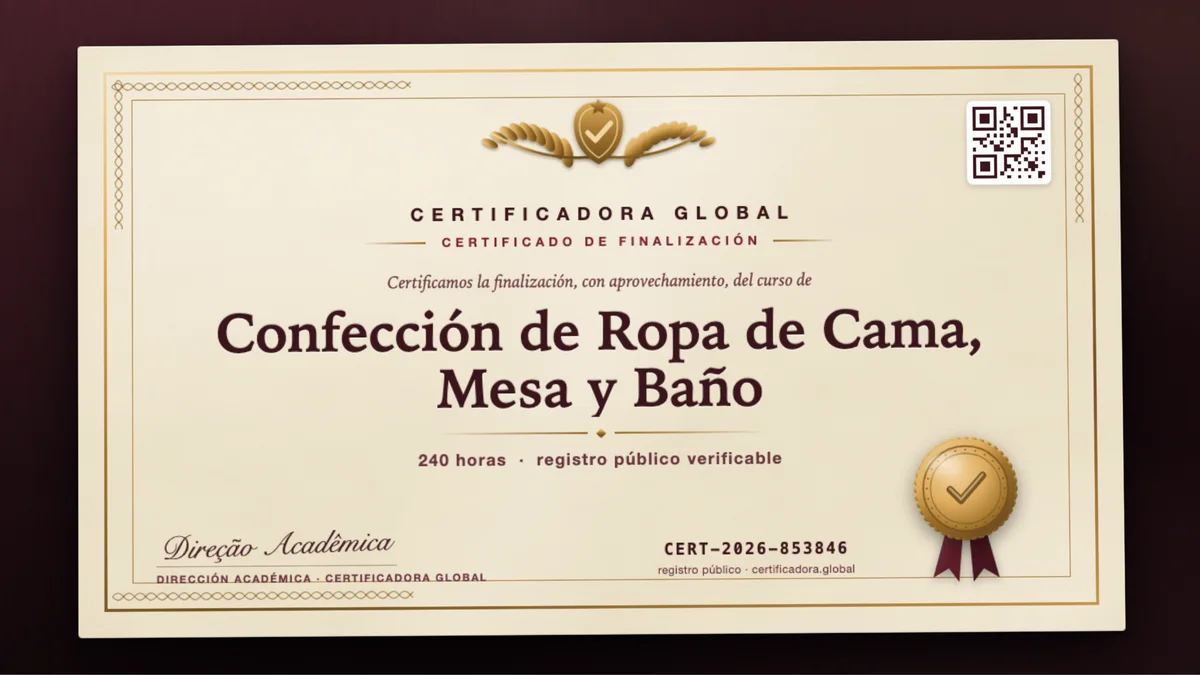 Portada del curso Confección de Ropa de Cama, Mesa y Baño