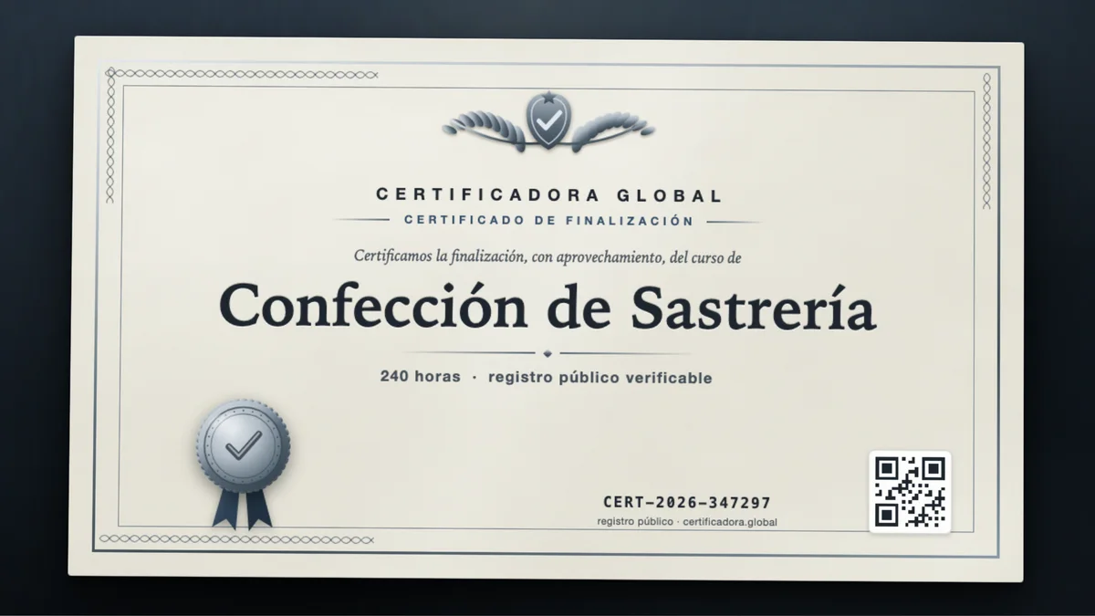 Portada del curso Confección de Sastrería